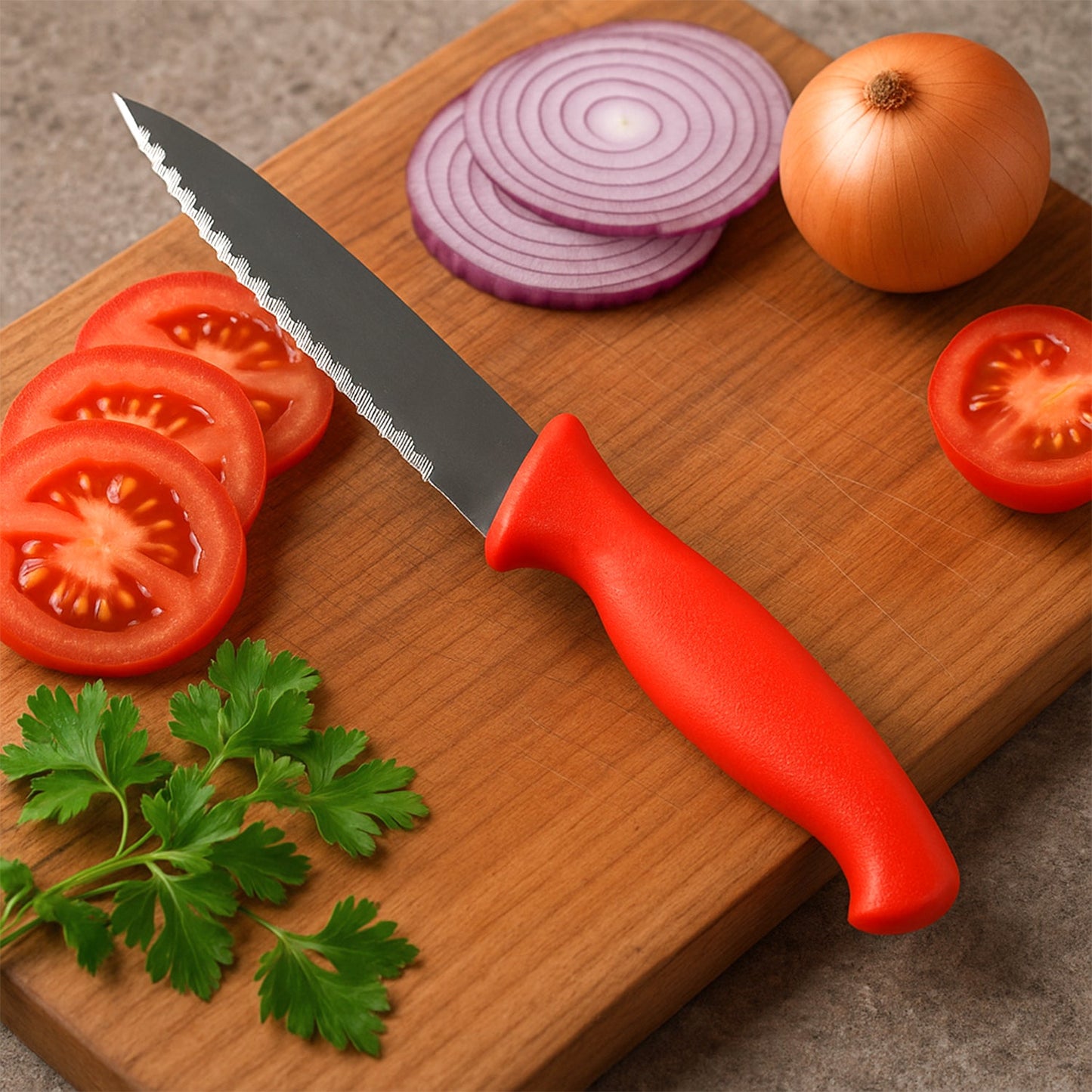 Stainless Steel Serrated Kitchen Knife (1 Pc)
