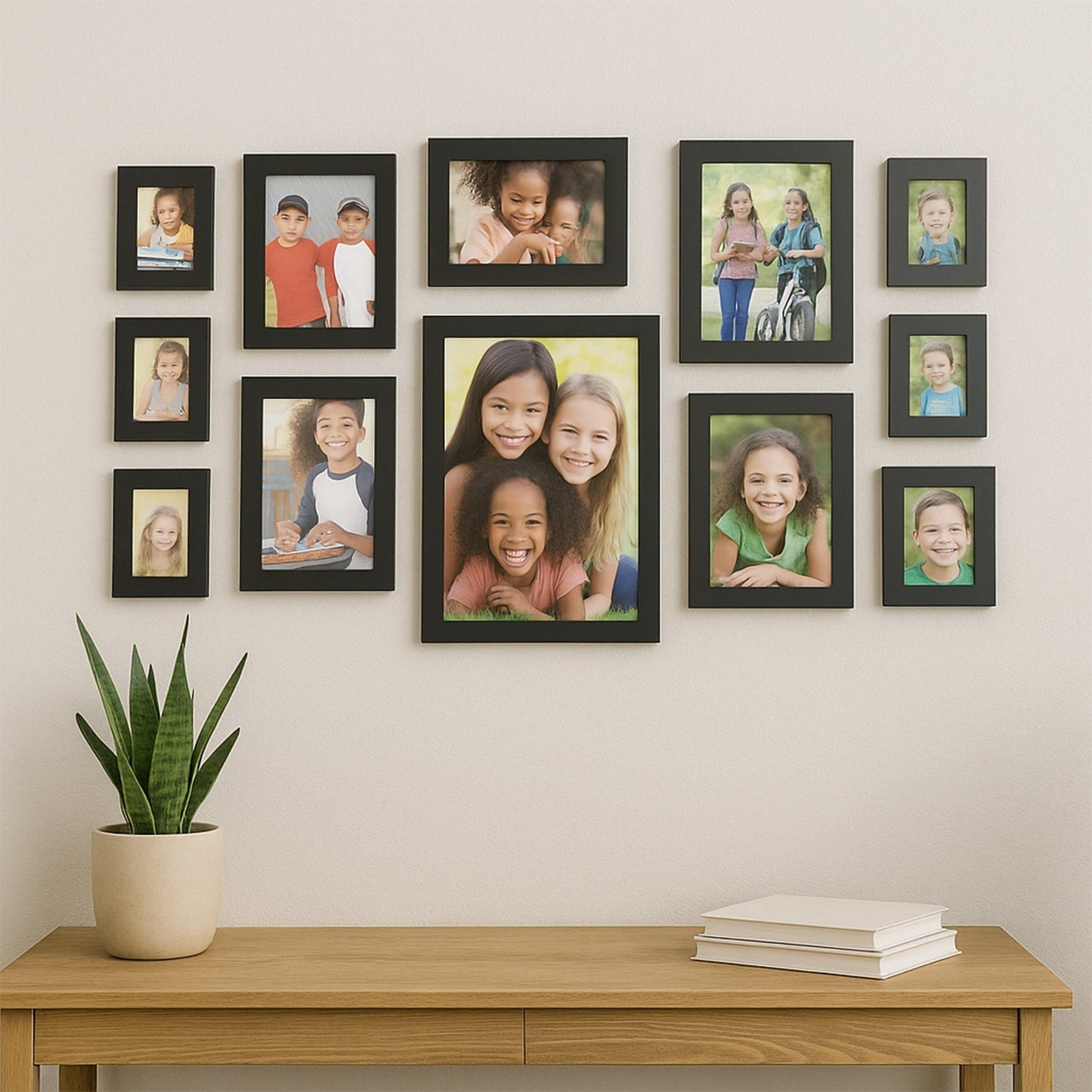 Premium Black Photo Frame Set 12 Pcs Wall Hanging Gallery Frames