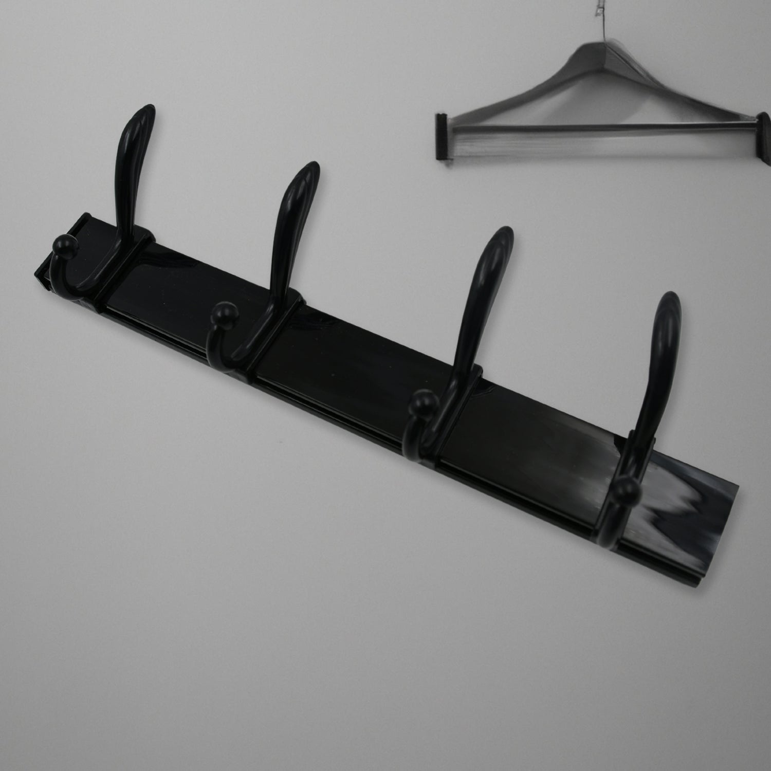 Extra Long 4-Hook Wall Coat Hanger with Eco Adhesive