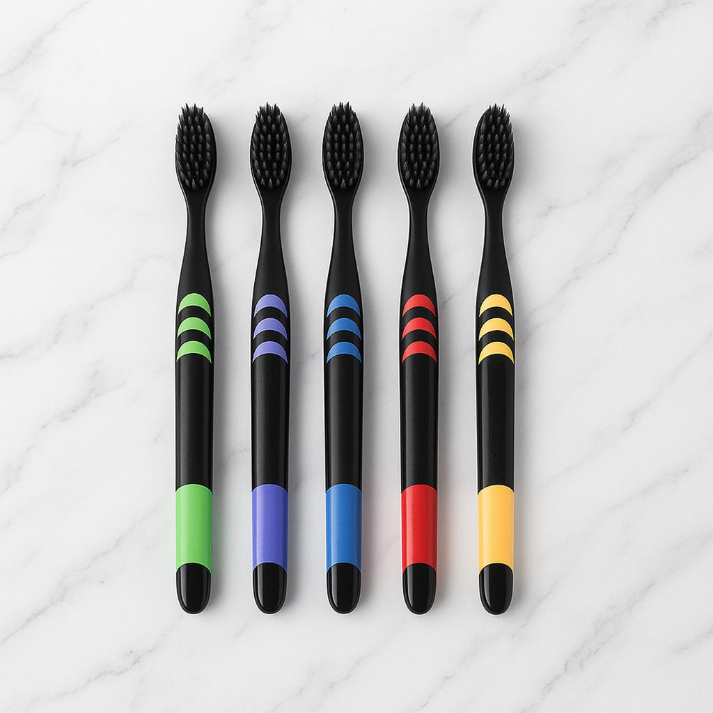Soft Toothbrush With Plastic Round Box for Men and Women, Kids, Adults Plastic Toothbrush (10 pcs Set)
