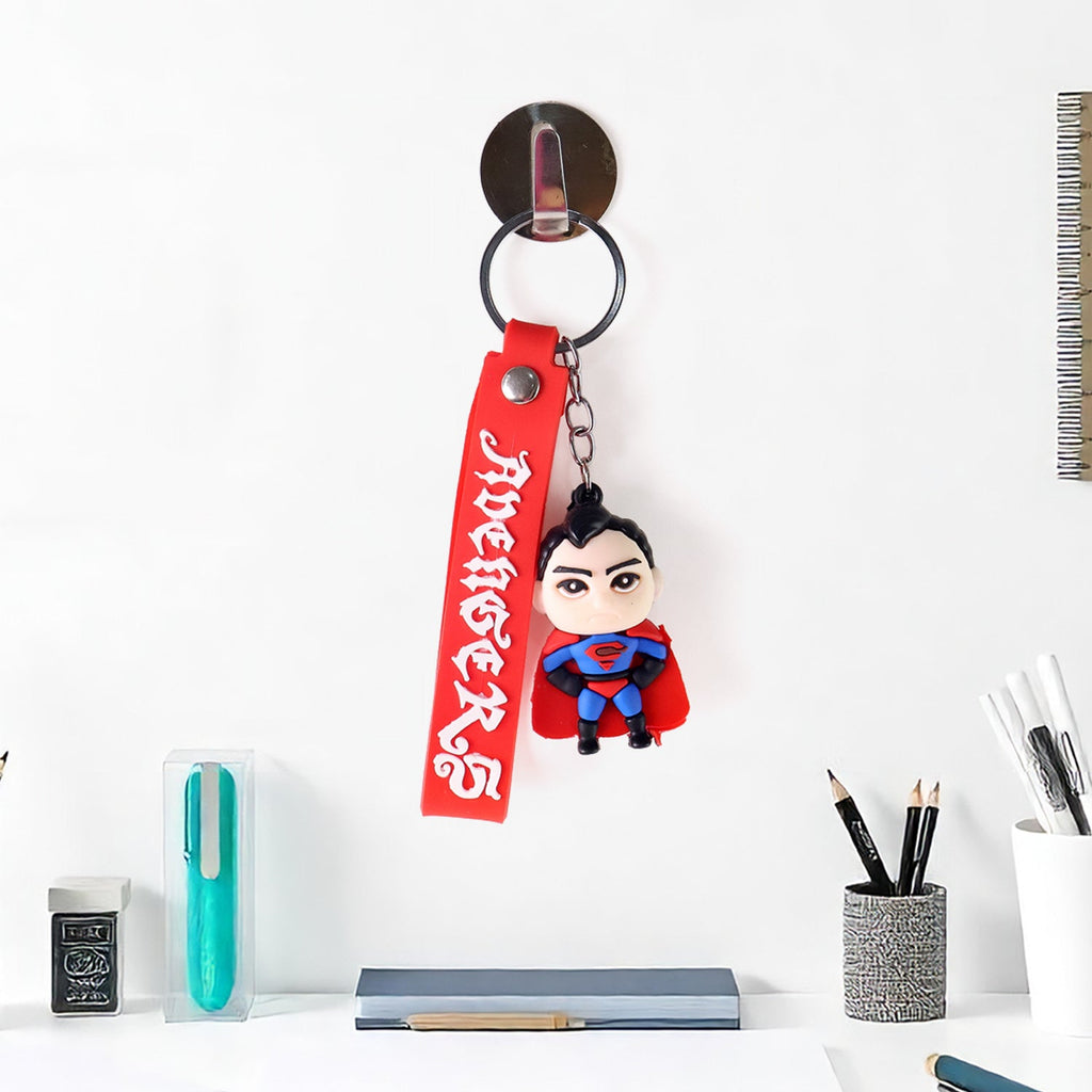 Cute Cartoon Silicone 3D Key Chain with Metal Hook & Strap (Pack of 1)