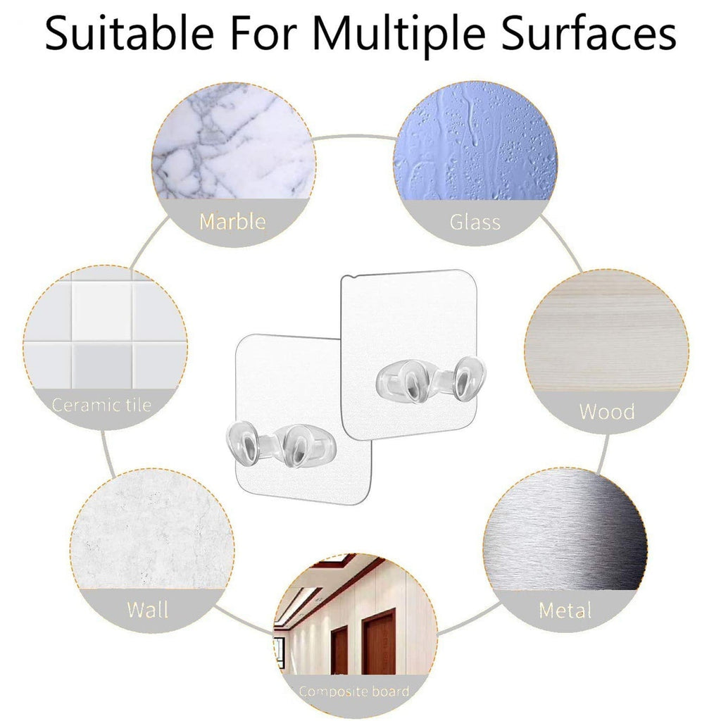 Transparent Self-Adhesive Wall Hook – Drill-Free, Waterproof & Oil-Proof for Toothbrush, Socket (1 Pc)