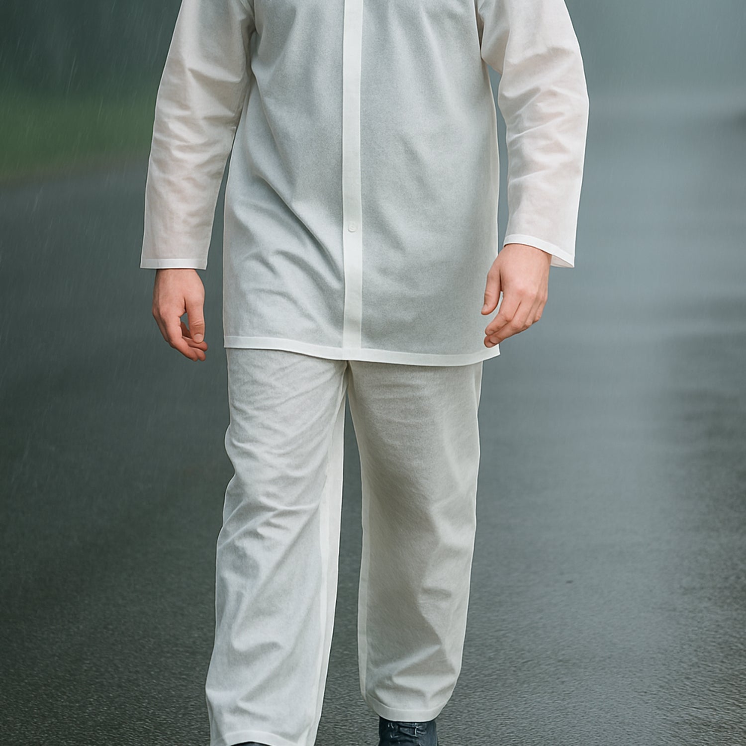 Full-Body Rain Suit – Jacket & Pants Set Fashion Portable Adult Rain Coat (1pc)