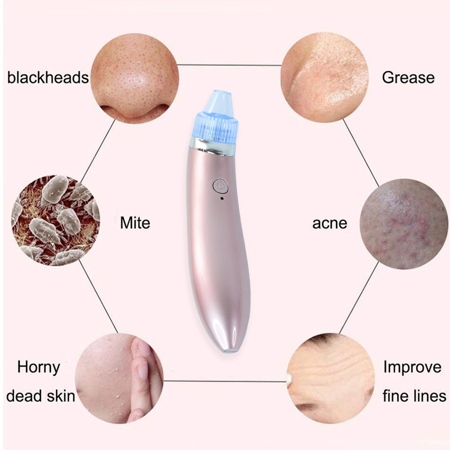 Vacuum Suction Tool with 4 Suction Head for Men and Women (Multi-Color / 1 Set) (USB & Adapter Included)