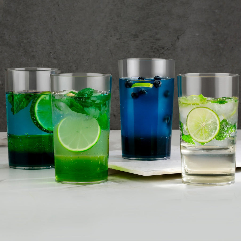 Round Clear Plastic Water Glass Juice Beer Wine Plastic Unbreakable Transparent Glass Set ( 300ml 6pc )