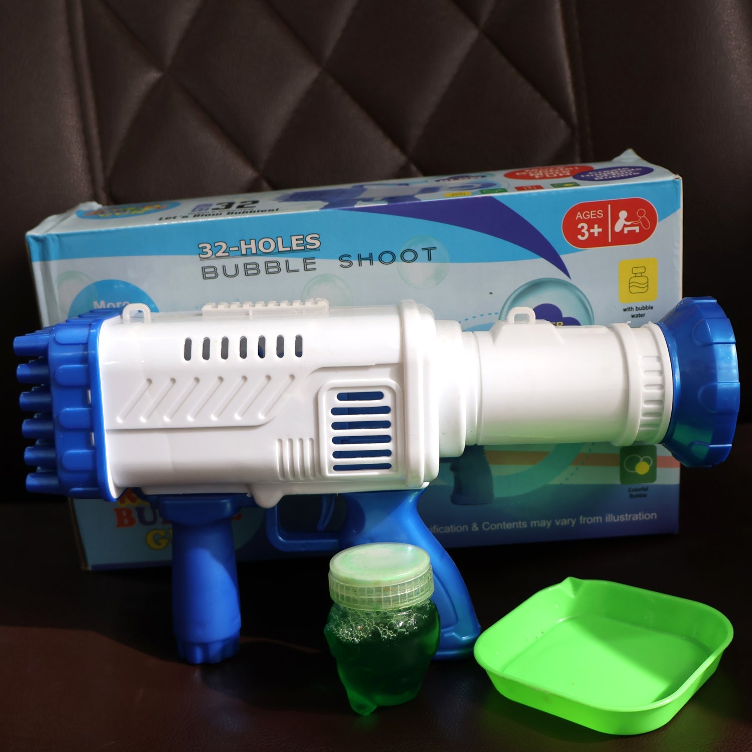 32 Holes Big Rechargeable Powerful Machine Bubble Gun Toys (1 Set)