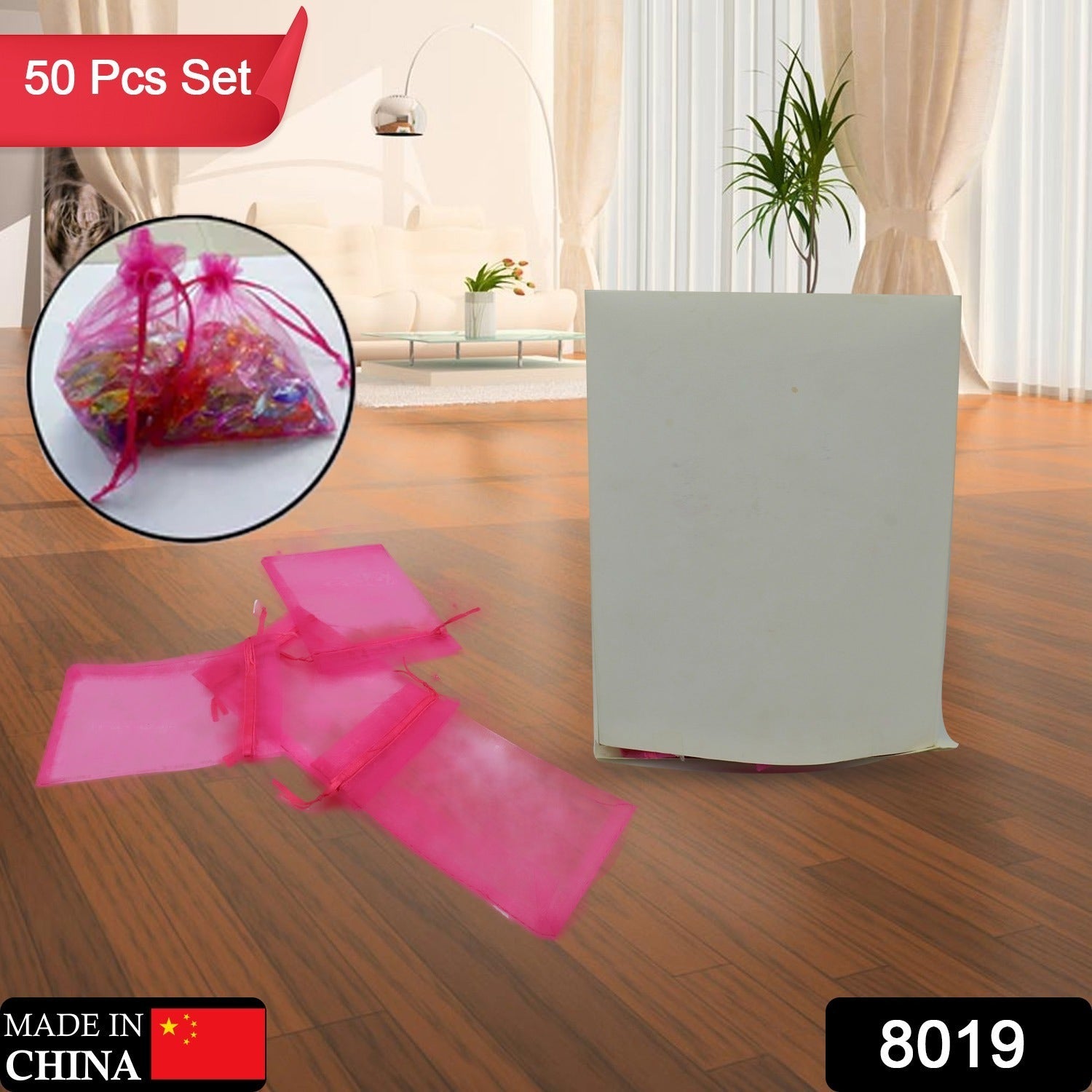 Organza Drawstring Gift Bags – Small Mesh Pouches for Wedding, Party & Festival Favors (50 Pcs Set)