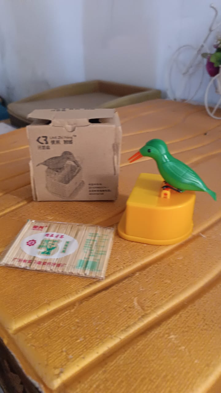 Portable Automatic Bird Toothpick Storage Box