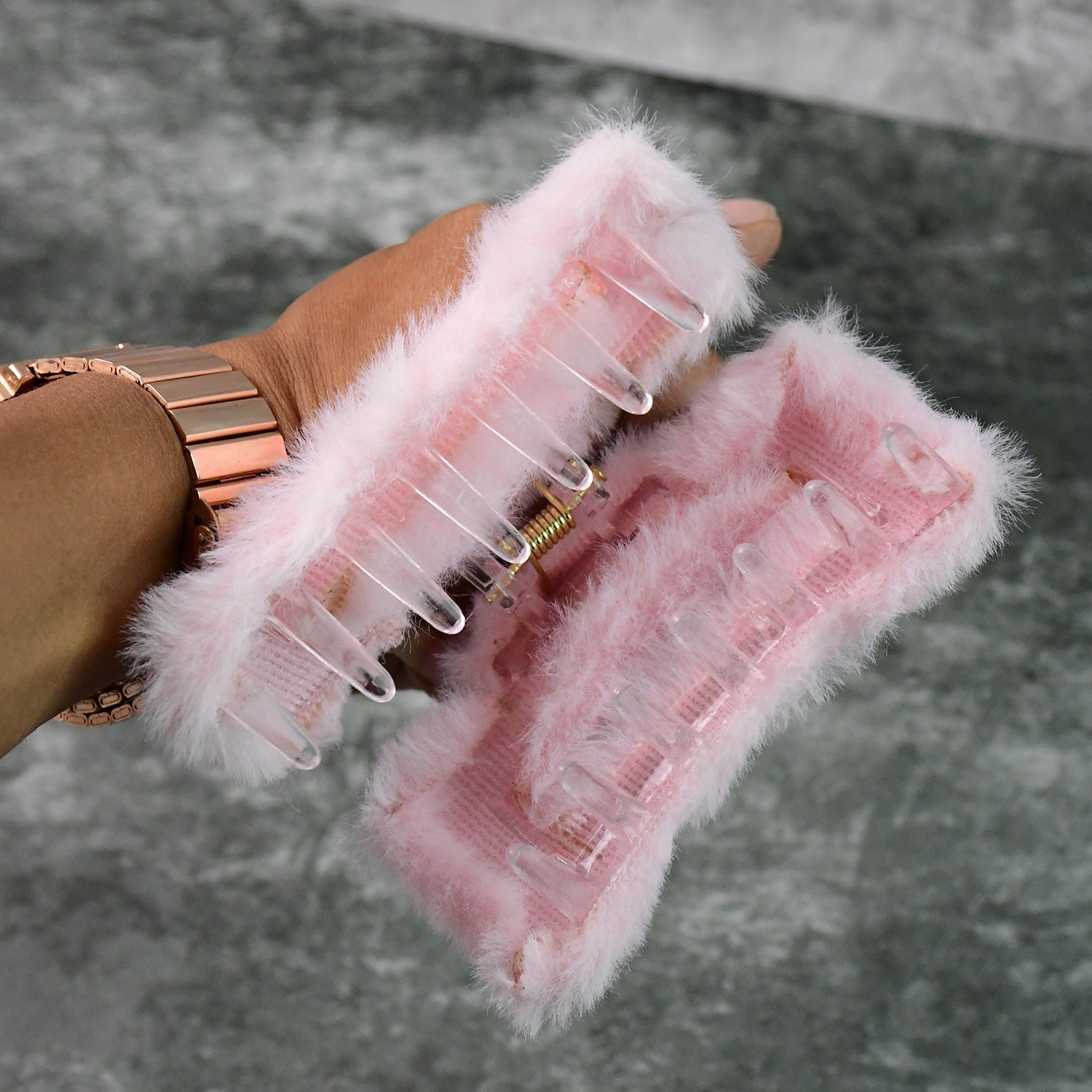 Winter Style Faux Fur Hair Clip
